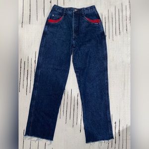 Vintage Rockies high waisted jeans w. red details